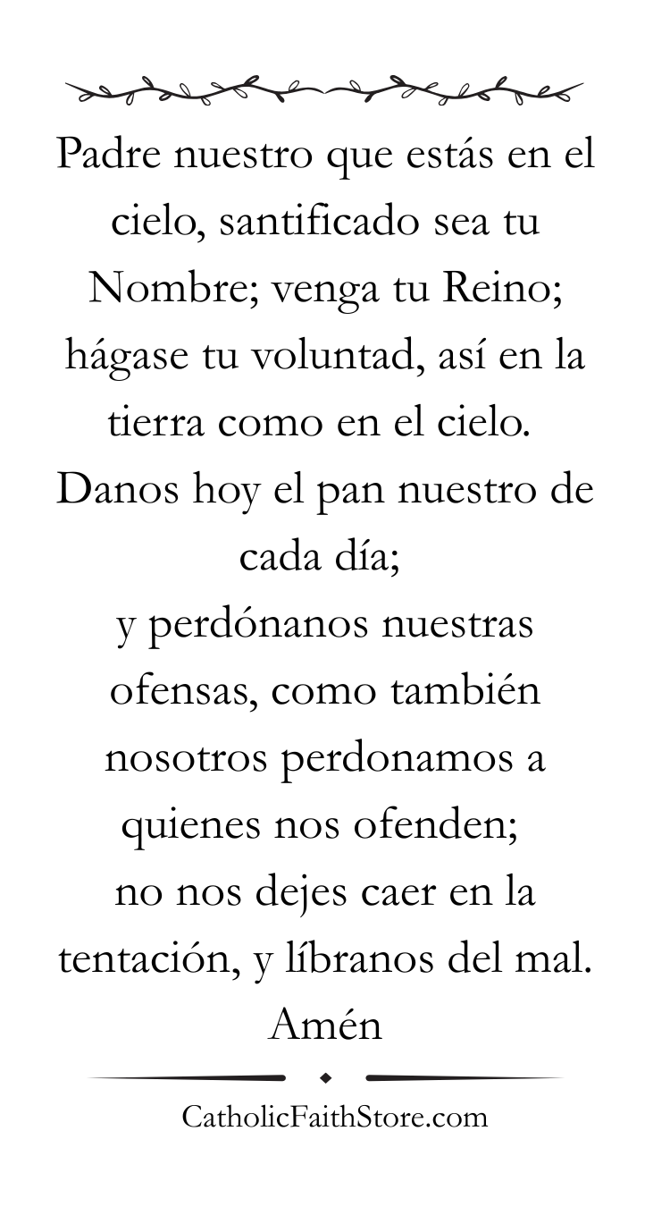 Padre Nuestro - Our Father Prayer in Spanish
